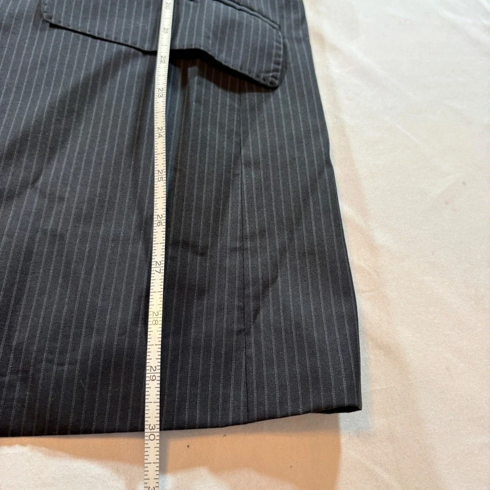 Banana Republic Pinstripe Blazer Mens 42R Wool Silk Blend Sport Coat Gray
